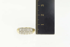 14K 1950's Squared Diamond Cluster Band Ring Size 7 Yellow Gold