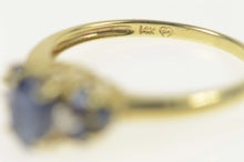 Load image into Gallery viewer, 14K Oval Sapphire Diamond Accent Engagement Ring Size 8 Yellow Gold