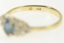 Load image into Gallery viewer, 14K Natural Sapphire Diamond Cluster Engagement Ring Size 5.75 Yellow Gold