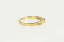 Load image into Gallery viewer, 14K Princess Sapphire Diamond Accent Statement Ring Size 6.5 Yellow Gold