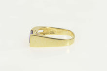 Load image into Gallery viewer, 14K Princess Amethyst Diamond Accent Statement Ring Size 6.75 Yellow Gold