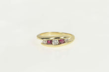 Load image into Gallery viewer, 14K Ctw Natural Ruby Diamond Bypass Ring Size 4 Yellow Gold