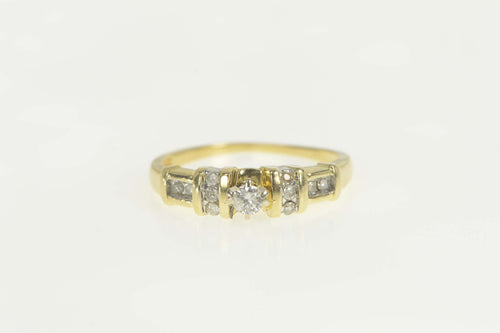 14K Classic Round Diamond Engagement Ring Size 7 Yellow Gold