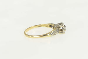 14K 1950's Classic Diamond Squared Engagement Ring Size 6.5 Yellow Gold