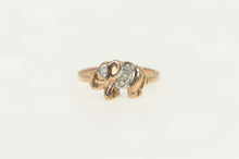 Load image into Gallery viewer, 10K Diamond Elephant Animal Cute Statement Ring Size 4.75 Yellow Gold