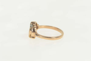 10K Diamond Elephant Animal Cute Statement Ring Size 4.75 Yellow Gold