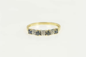 14K Diamond Sapphire Classic Wedding Band Ring Size 8.25 Yellow Gold
