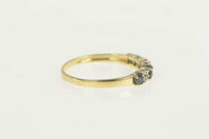 14K Diamond Sapphire Classic Wedding Band Ring Size 8.25 Yellow Gold
