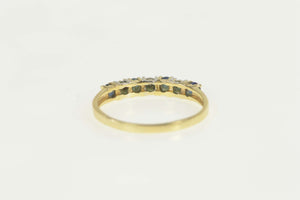 14K Diamond Sapphire Classic Wedding Band Ring Size 8.25 Yellow Gold