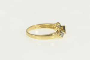 14K Square Tanzanite Diamond Accent Band Ring Size 7 Yellow Gold