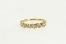 Load image into Gallery viewer, 10K Pave Diamond Encrusted Twist Design Band Ring Size 8.25 Yellow Gold