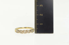 Load image into Gallery viewer, 10K Pave Diamond Encrusted Twist Design Band Ring Size 8.25 Yellow Gold