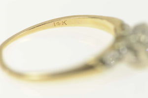 14K 1940's Diamond Classic Squared Engagement Ring Size 6.5 Yellow Gold