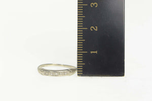 10K 1940's Diamond Classic Wedding Band Ring Size 4 White Gold