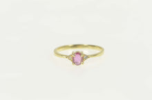 Load image into Gallery viewer, 14K Pink Sapphire Diamond Accent Classic Ring Size 5 Yellow Gold