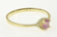 Load image into Gallery viewer, 14K Pink Sapphire Diamond Accent Classic Ring Size 5 Yellow Gold