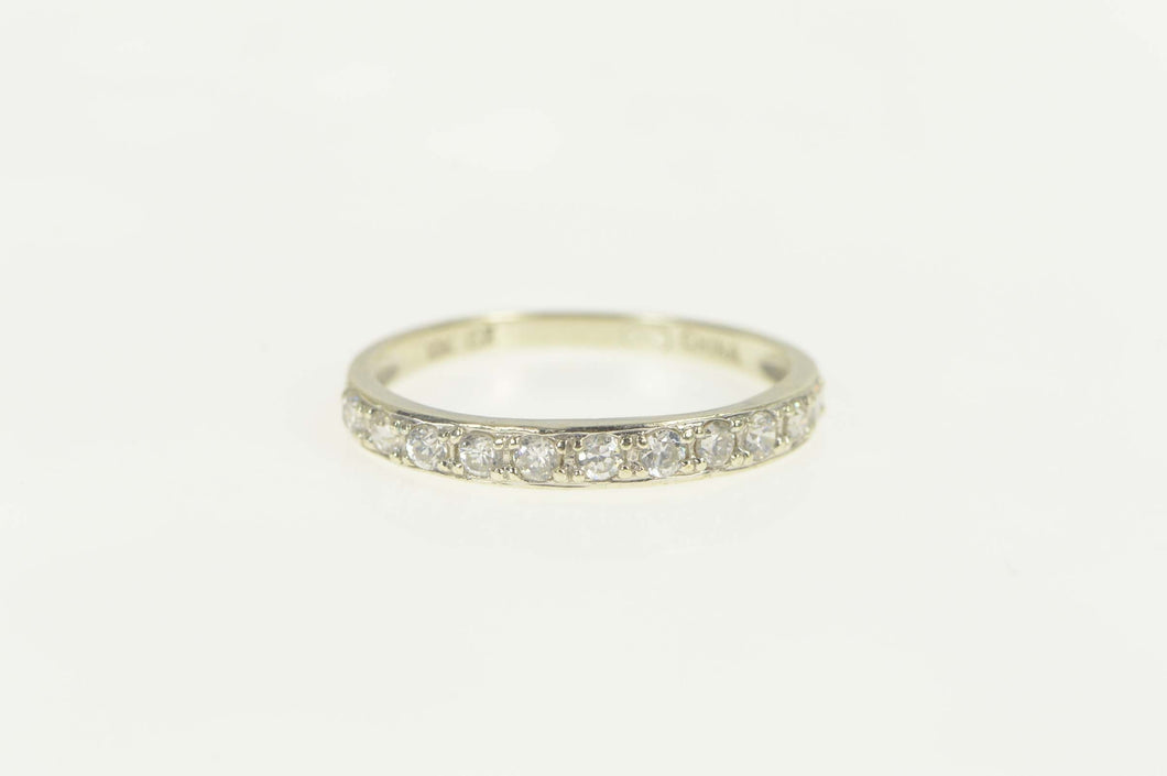 10K Classic Round CZ Wedding Band Ring Size 7 White Gold