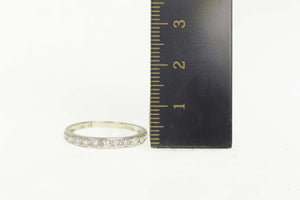 10K Classic Round CZ Wedding Band Ring Size 7 White Gold