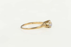 10K Victorian Sim. Opal Classic Statement Ring Size 6 Yellow Gold