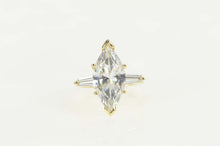 Load image into Gallery viewer, 14K Marquise Baguette Accent Travel Engagement Ring Size 5.75 Yellow Gold