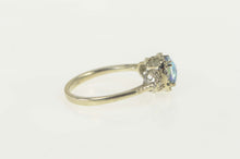 Load image into Gallery viewer, 10K Cushion Blue Mystic Topaz Diamond Accent Ring Size 6.75 White Gold