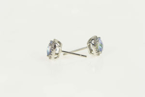 10K Cushion Blue Mystic Topaz Diamond Stud Earrings White Gold