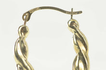 Load image into Gallery viewer, 10K Puffy Scalloped Twist Oval Statement Hoop Earrings Yellow Gold