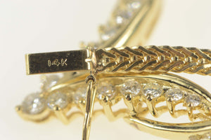14K 0.68 Ctw Diamond Twist Chevron Statement Necklace 16.5" Yellow Gold