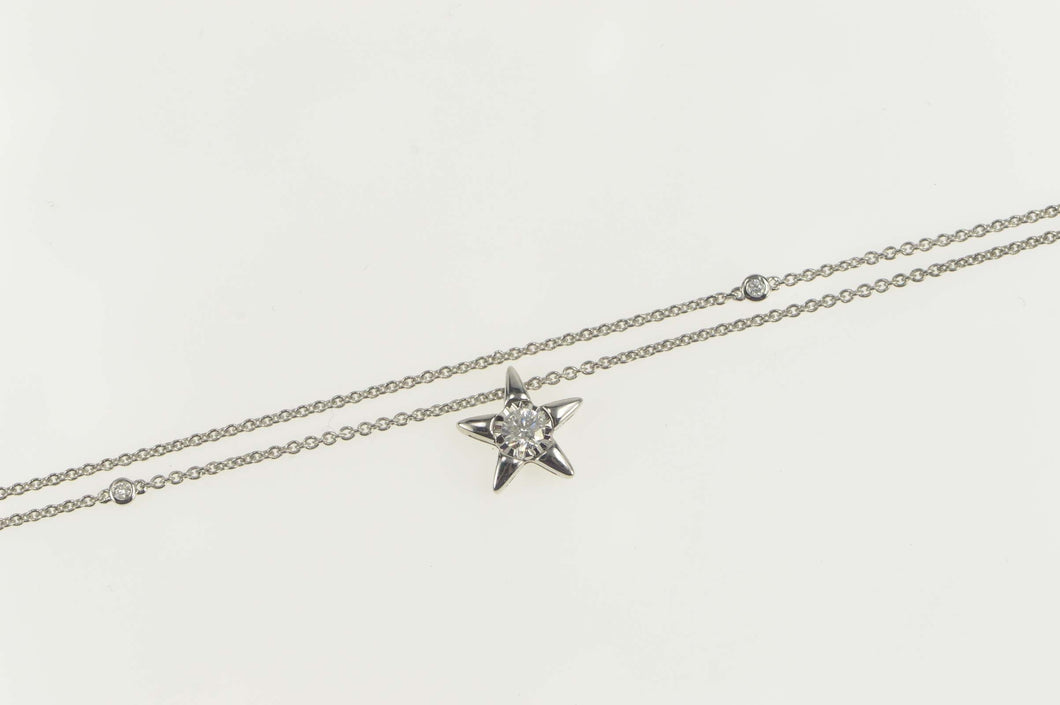 10K 0.25 Ctw Diamond Star Astrology Space Chain Necklace 17.75