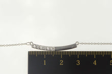 Load image into Gallery viewer, 14K 0.15 Ctw Diamond Inset Curved Bar Chain Necklace 19&quot; White Gold