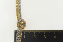 Load image into Gallery viewer, 14K Two Tone Box Mesh Knot Chain Statement Necklace 16.25&quot; White Gold