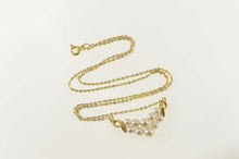 Load image into Gallery viewer, 18K Mikimoto Pearl Chevron Cluster Chain Necklace 19&quot; Yellow Gold