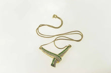 Load image into Gallery viewer, 14K 1.77 Ctw Diamond Emerald Chevron Statement Necklace 17.25&quot; Yellow Gold