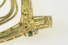 Load image into Gallery viewer, 14K 1.77 Ctw Diamond Emerald Chevron Statement Necklace 17.25&quot; Yellow Gold