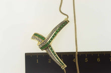 Load image into Gallery viewer, 14K 1.77 Ctw Diamond Emerald Chevron Statement Necklace 17.25&quot; Yellow Gold