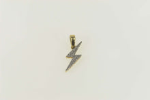 Load image into Gallery viewer, 10K Pave Diamond Encrusted Lightning Bolt Pendant Yellow Gold