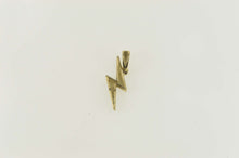 Load image into Gallery viewer, 10K Pave Diamond Encrusted Lightning Bolt Pendant Yellow Gold