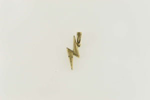 10K Pave Diamond Encrusted Lightning Bolt Pendant Yellow Gold