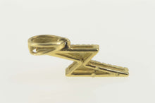 Load image into Gallery viewer, 10K Pave Diamond Encrusted Lightning Bolt Pendant Yellow Gold