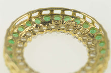 Load image into Gallery viewer, 10K Diamond Emerald Halo Circle Round Statement Pendant Yellow Gold