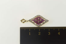 Load image into Gallery viewer, 10K Marquise Ruby Cluster Diamond Halo Pendant Yellow Gold