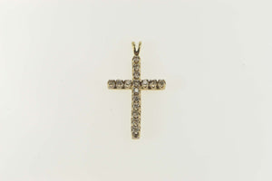 10K 0.48 Ctw Diamond Cross Christian Faith Pendant Yellow Gold