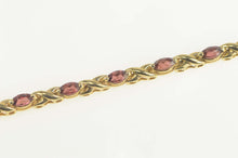 Load image into Gallery viewer, 14K 4.00 Ctw Marquise Garnet Classic Tennis Bracelet 7.75&quot; Yellow Gold