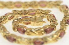 Load image into Gallery viewer, 14K 4.00 Ctw Marquise Garnet Classic Tennis Bracelet 7.75&quot; Yellow Gold