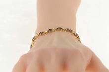 Load image into Gallery viewer, 14K 4.00 Ctw Marquise Garnet Classic Tennis Bracelet 7.75&quot; Yellow Gold
