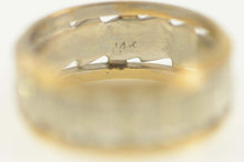 Load image into Gallery viewer, 14K Retro Two Tone Geometric Wedding Band Ring Size 6 Yellow Gold