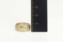 Load image into Gallery viewer, 14K Retro Two Tone Geometric Wedding Band Ring Size 6 Yellow Gold