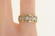 Load image into Gallery viewer, 14K Retro Two Tone Geometric Wedding Band Ring Size 6 Yellow Gold