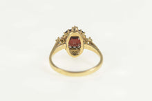 Load image into Gallery viewer, 14K Victorian Cushion Garnet Diamond Engagement Ring Size 6 Yellow Gold