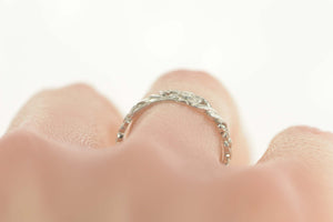 14K 1940's Floral Vine Pattern Wedding Band Ring Size 7 White Gold